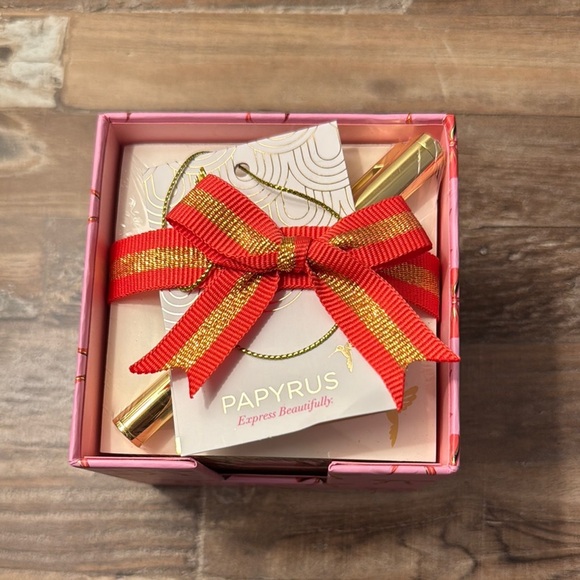 Papyrus Gift Box with Red and Gold Bow - Picture 1 of 6